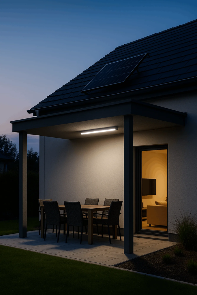 Néon solaire 1000 lumens pour façade et jardin
